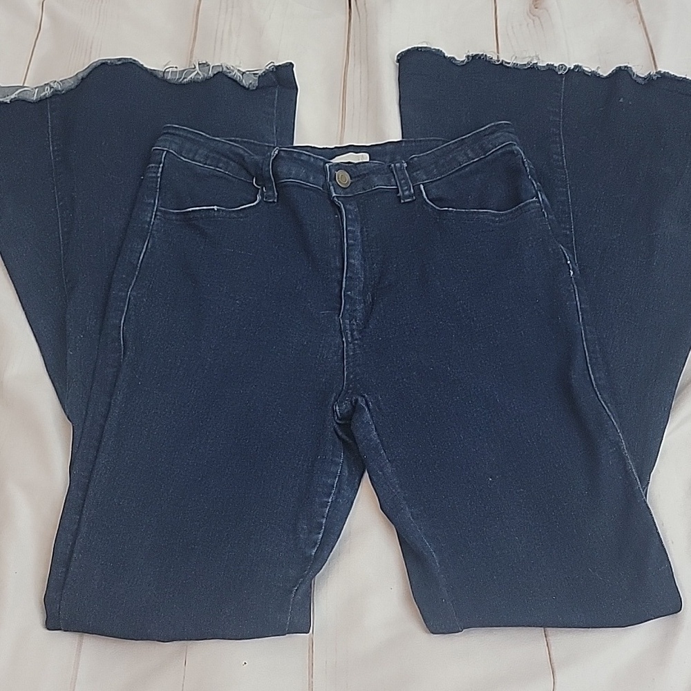 Saints and Hearts High Rise Dark Wash Extreme Flair Bellbottom Denim Jeans